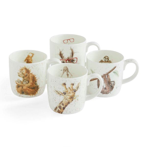 royal worcester Wrendale Designs Zoo Gift Set of 4 Mugs