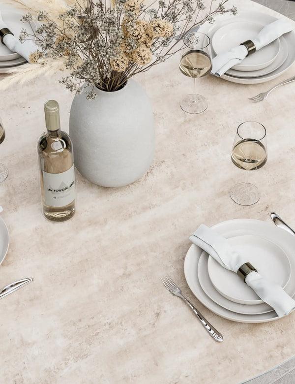 Royalcraft Bali 4 Seater Round Ceramic Glass Dining Set With Bali Rope Chairs