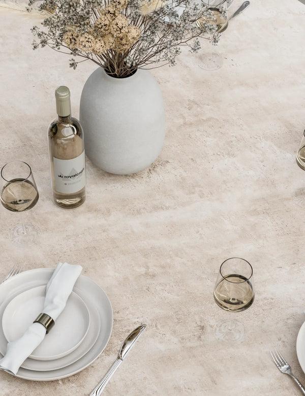 Royalcraft Bali 6 Seater Ellipse Ceramic Glass Dining Set With Bali Rope Chairs