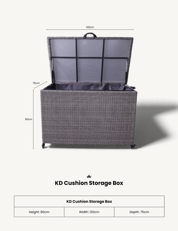 Royalcraft Charcoal Weave 510L KD Cushion Storage Box