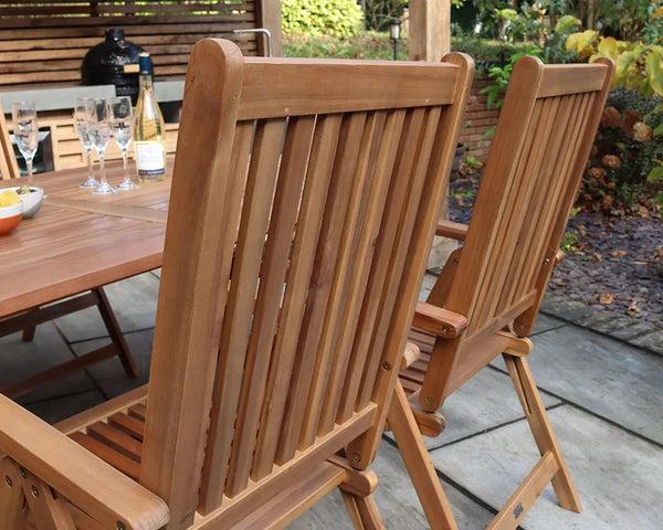 Royalcraft Ellipse 6 Seater Dining Set With Manhattan Recliner Armchairs