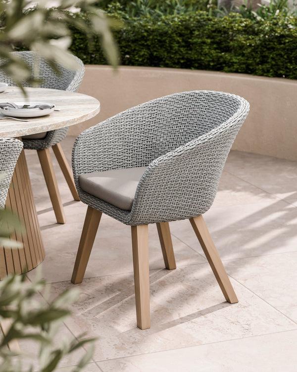 Royalcraft Jupiter 6 Seater Ellipse D Conical Dining Set With Sol Dining Chairs