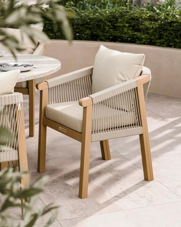 Royalcraft Jupiter 6 Seater Ellipse D Conical Dining Set With Roma Dining Chairs