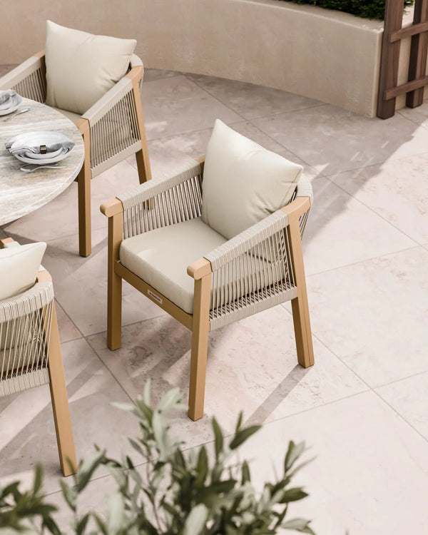 Royalcraft Jupiter 6 Seater Round Conical Dining Set With Roma Dining Chairs