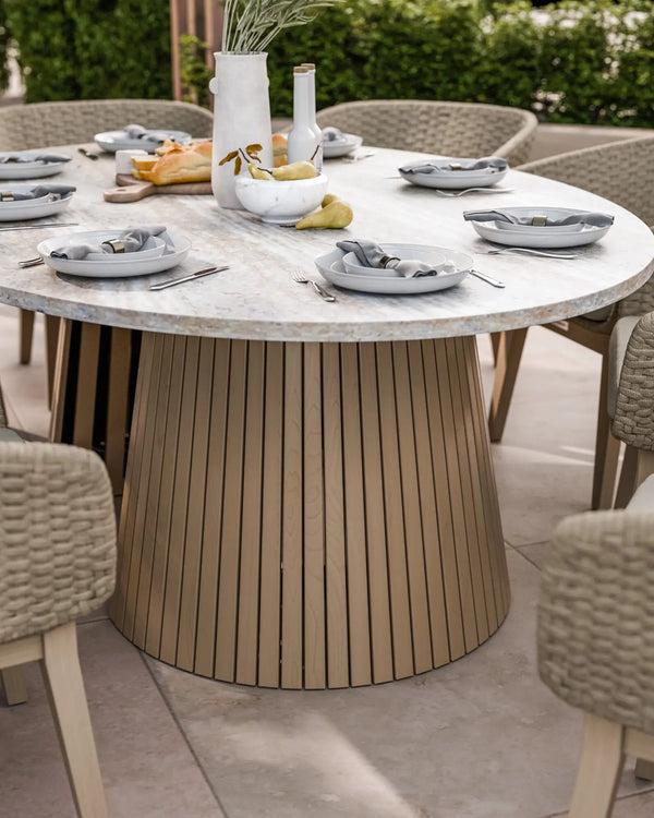 Royalcraft Jupiter 8 Seater Ellipse D Conical Dining Set With Eden Dawn Dining Ch