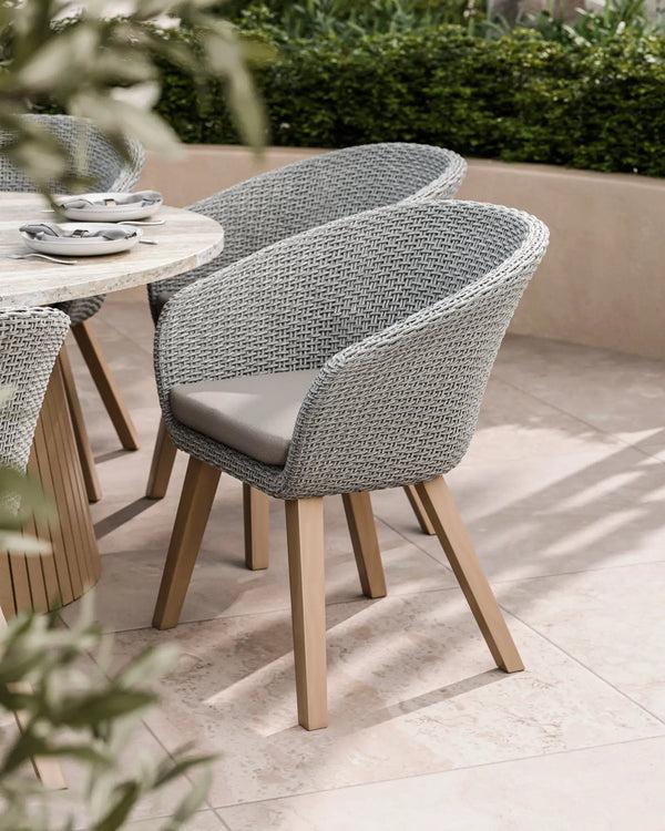 Royalcraft Jupiter 8 Seater Ellipse D Conical Dining Set With Sol Dining Chairs