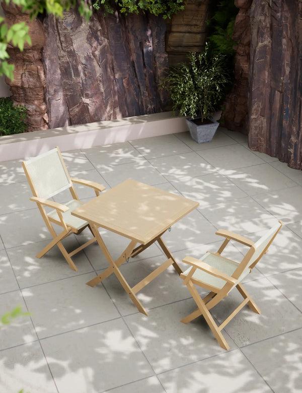 royalcraft London 2 Seater Square Folding Bistro Set with London Rope Folding Arm