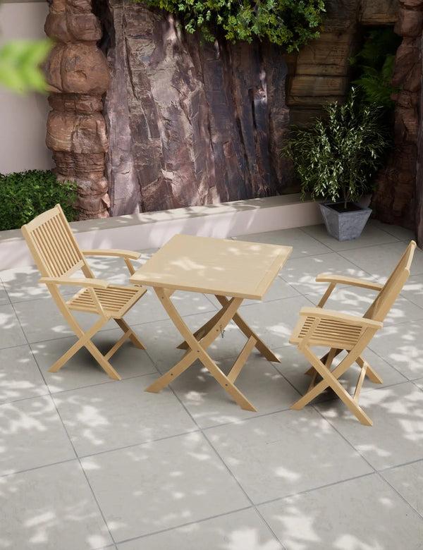 royalcraft London 2 Seater Square Folding Bistro Set with London Folding Armchair