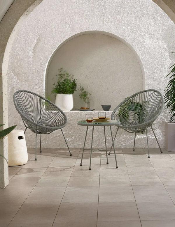 royalcraft Monaco 2 Seater Egg Chair Bistro Set - Grey