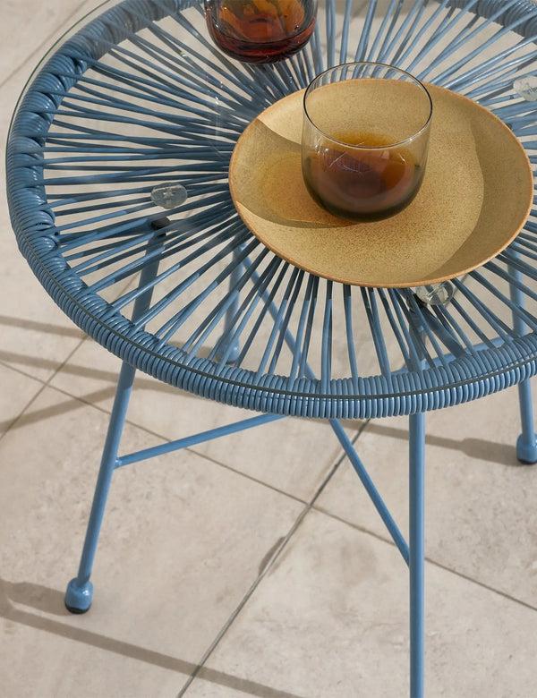 Royalcraft Monaco 2 Seater Egg Chair Bistro Set - Light Blue