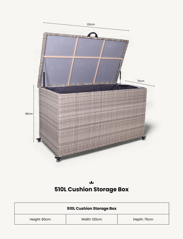 Royalcraft Natural Weave 510L KD Cushion Storage Box