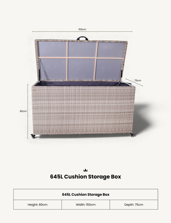 Royalcraft Natural Weave 645L KD Cushion Storage Box