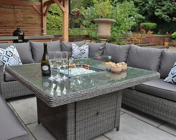 Royalcraft Paris 8 Seater Deluxe Modular Corner Dining & Lounging Set -with Squar