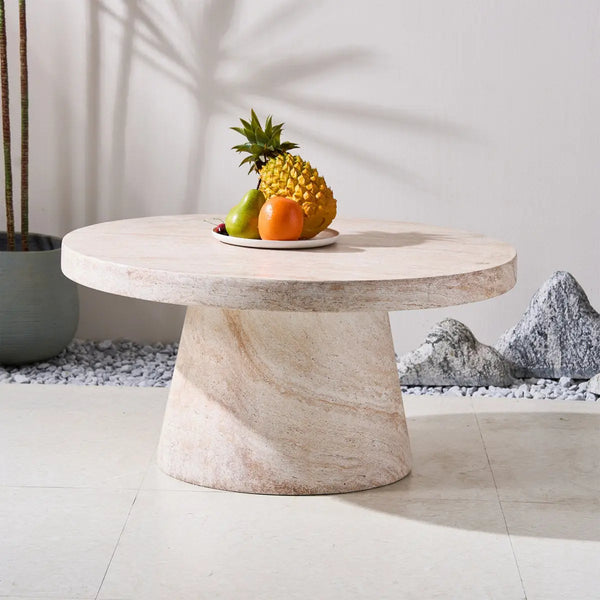 Royalcraft Pisa Pedestal Travertine Look Coffee Table