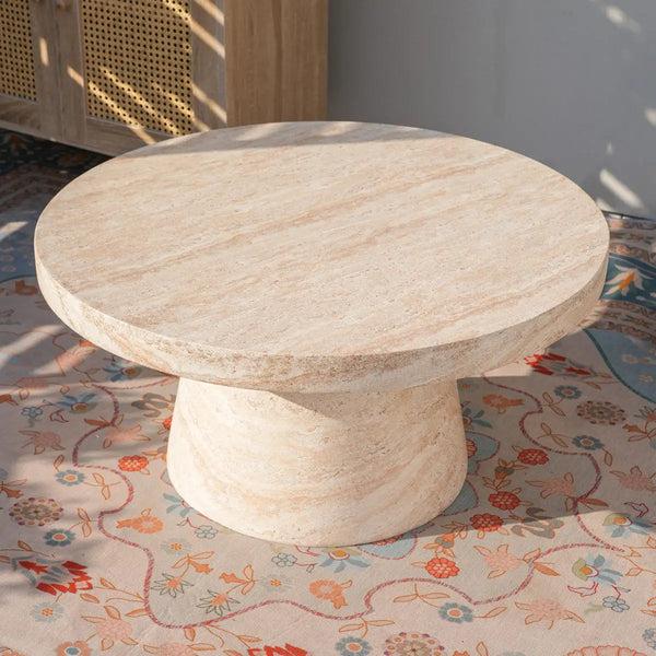 Royalcraft Pisa Pedestal Travertine Look Coffee Table