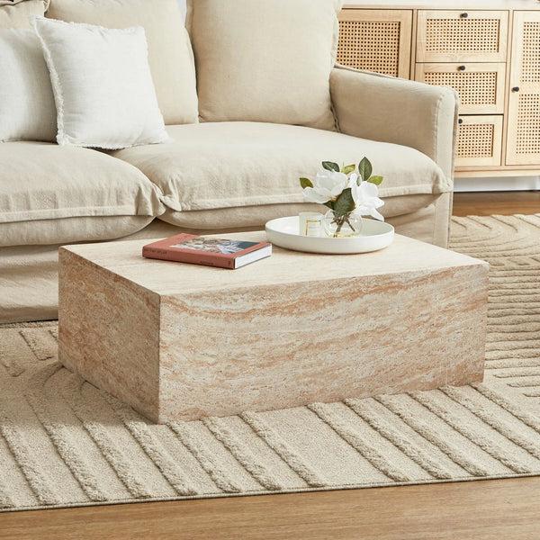 Royalcraft Pisa Rectangle Travertine Look Coffee Table