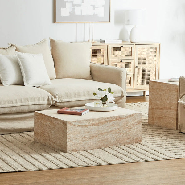 royalcraft Pisa Rectangle Travertine Look Coffee Table