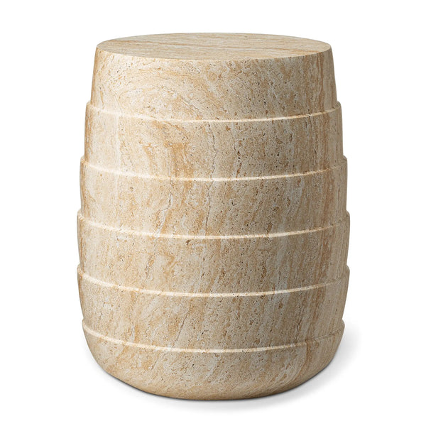 Royalcraft Pisa Round Rippled Travertine Look Side Table