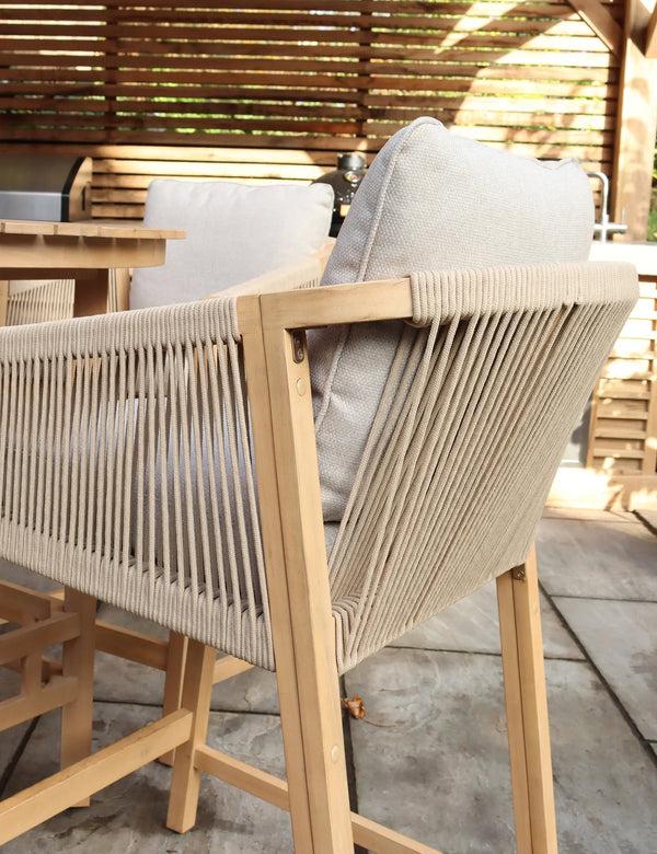 Royalcraft Roma 100cm Round Sunray High Bar Table With 4 Roma Deluxe Bar Stools