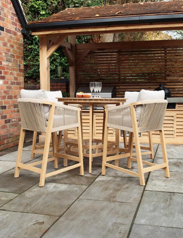 royalcraft Roma 100cm Round Sunray High Bar Table with 4 Roma Deluxe Bar Stools