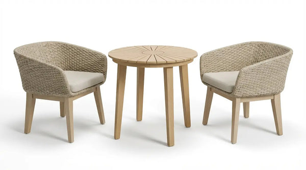 Royalcraft Roma 2 Seater Round Sunray Bistro Set With Eden Dawn Chair