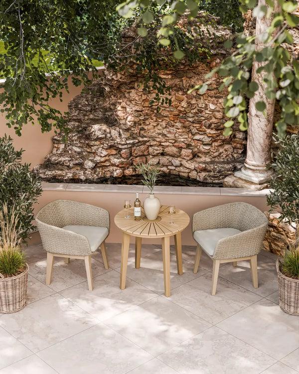 royalcraft Roma 2 Seater Round Sunray Bistro Set with Eden Dawn Chair