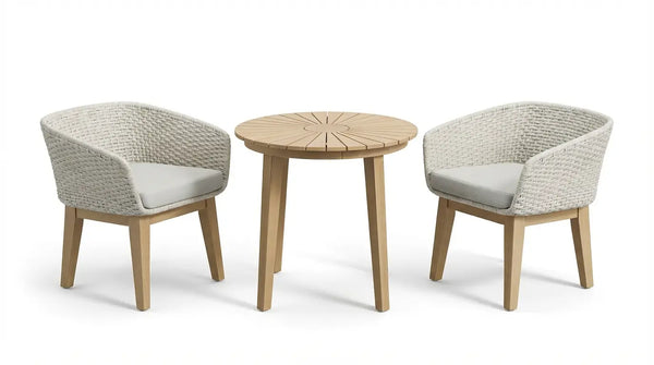 Royalcraft Roma 2 Seater Round Sunray Bistro Set With Eden Dusk Chair