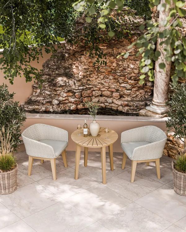 royalcraft Roma 2 Seater Round Sunray Bistro Set with Eden Dusk Chair