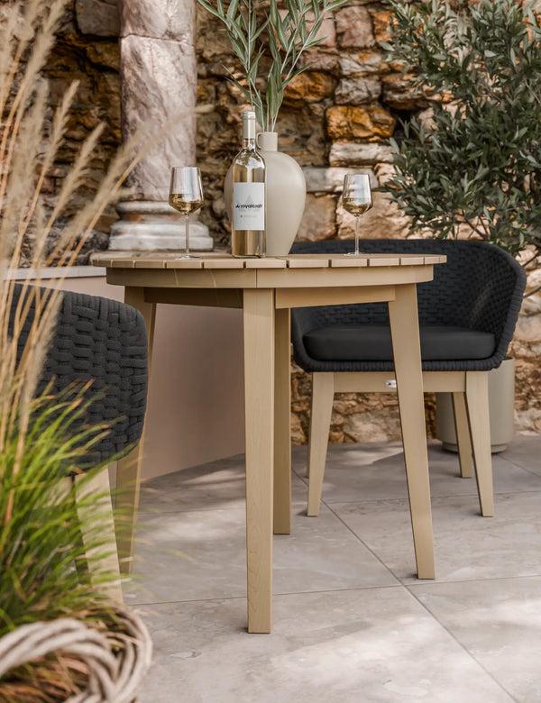 Royalcraft Roma 2 Seater Round Sunray Bistro Set With Eden Night Dining Chairs