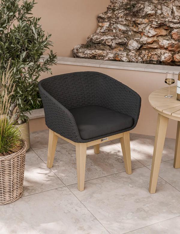 Royalcraft Roma 2 Seater Round Sunray Bistro Set With Eden Night Dining Chairs