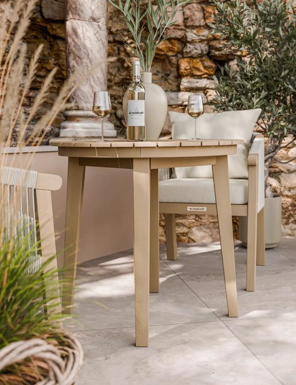 royalcraft Roma 2 Seater Round Sunray Bistro Set With Roma Dining Chairs