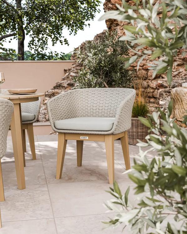 Royalcraft Roma 4 Seater Round Sunray With Terrazzo Insert Dining Set With Eden D