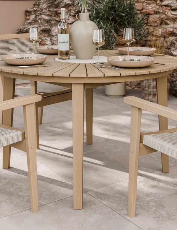 Royalcraft Roma 4 Seater Round Sunray With Terrazzo Insert Dining Set With Roma R