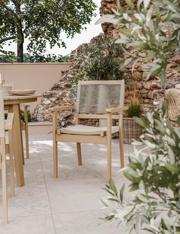 Royalcraft Roma 4 Seater Round Sunray With Terrazzo Insert Dining Set With Roma R