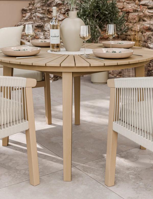 Royalcraft Roma 4 Seater Round Sunray With Terrazzo Insert Dining Set With Roma D