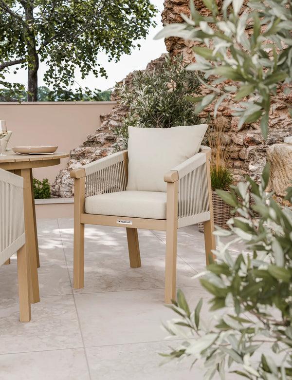 Royalcraft Roma 4 Seater Round Sunray With Terrazzo Insert Dining Set With Roma D