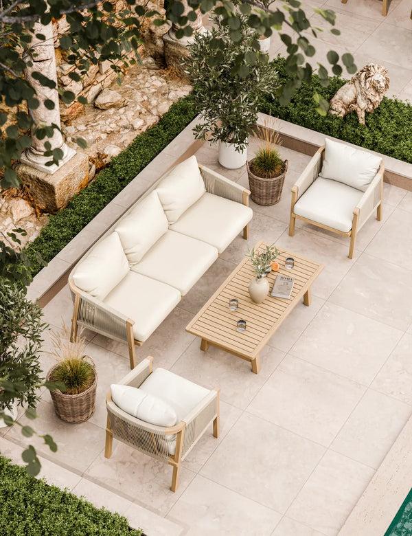 royalcraft Roma 5 Seater Triple Lounge Set with Rectangular Coffee Table