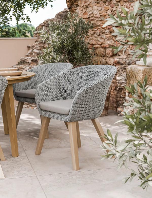 Royalcraft Roma 6 Seater 150cm Round Sunray With Terrazzo Insert Dining Set With