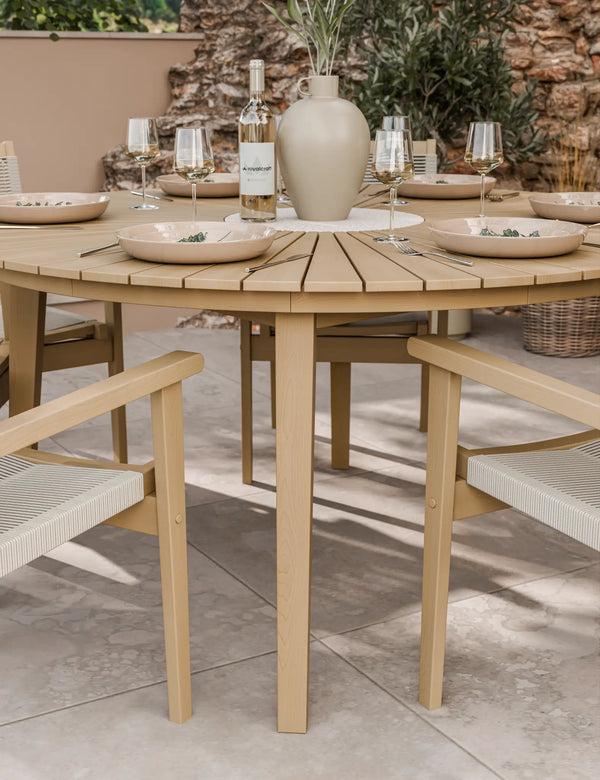 Royalcraft Roma 6 Seater Round Sunray With Terrazzo Insert Dining Set With Roma R