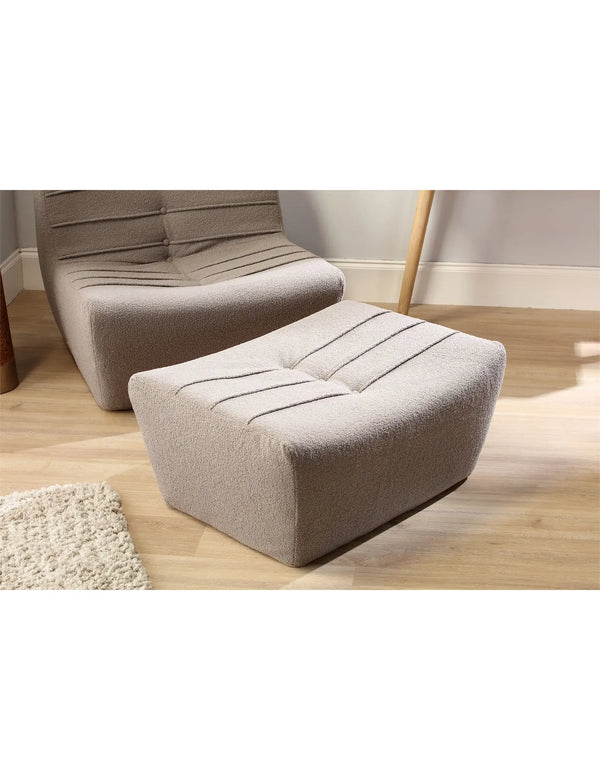 Royalcraft Arlo Grey Boucle Footstool
