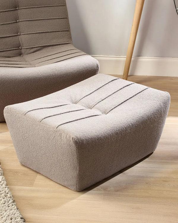 royalcraft Arlo Grey Boucle Footstool