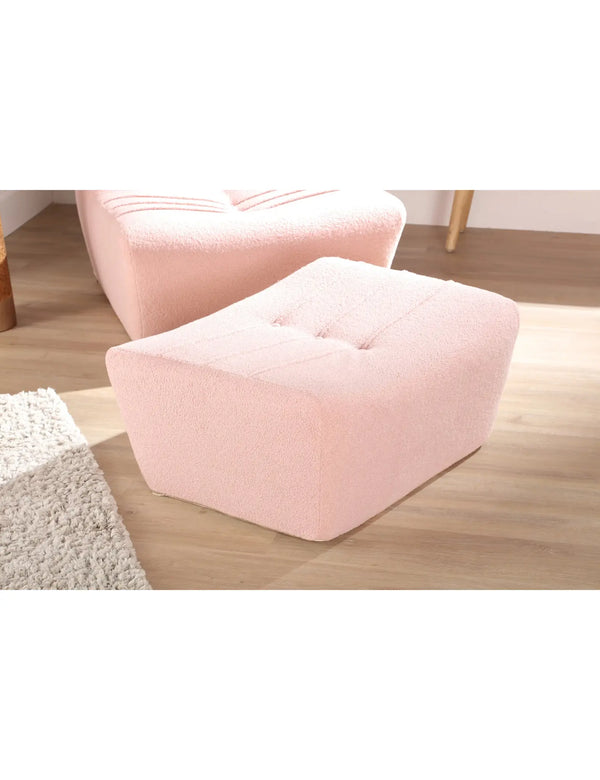 Royalcraft Arlo Pink Boucle Footstool