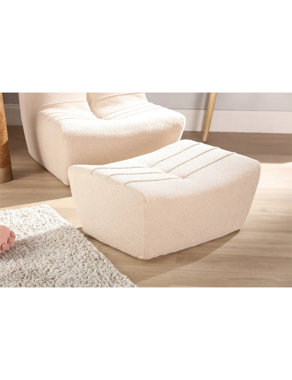 Royalcraft Arlo Vanilla Boucle Footstool