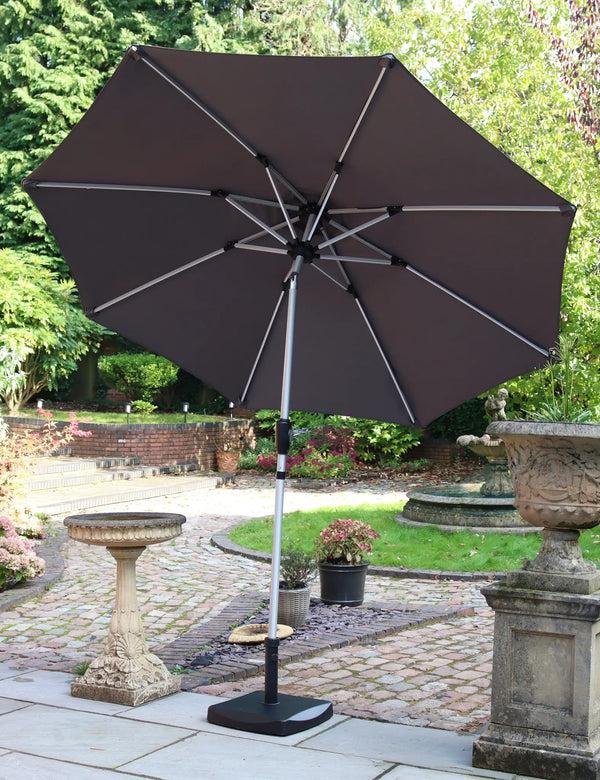 royalcraft Crank and Tilt LED Strip Parasol - Grey