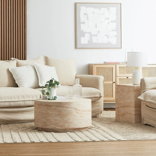 Royalcraft Pisa Round Travertine Look Coffee Table