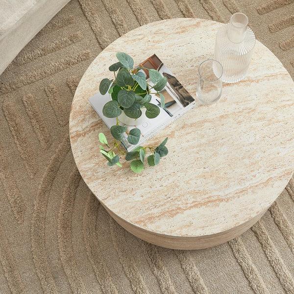 Royalcraft Pisa Round Travertine Look Coffee Table