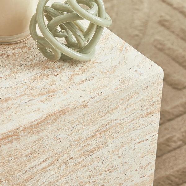 Royalcraft Pisa Square Travertine Look Side Table
