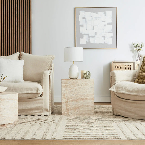 royalcraft Pisa Square Travertine Look Side Table