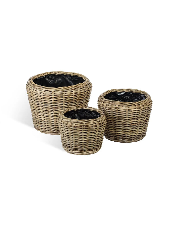 Royalcraft Set Of 3 Lined Plant Baskets