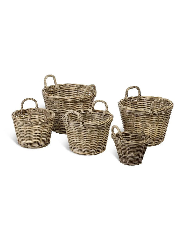 Royalcraft Set Of 5 Rattan Log Baskets